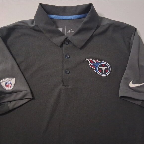 Nike Tennessee Titans Polo Shirt Mens Medium Dri-Fit NFL Equipment Gray Training - Picture 4 of 10
